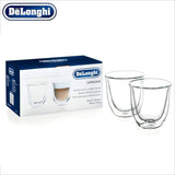 Genuine Delonghi Cappuccino Double Wall Thermo Glasses - Set of 2 - Thefridgefiltershop