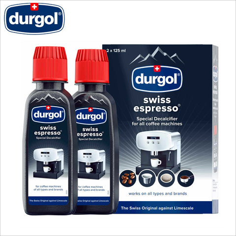 Durgol Swiss Espresso Special Descaler Decalcifier for Espresso Coffee Machine 2 x 125ml - Thefridgefiltershop