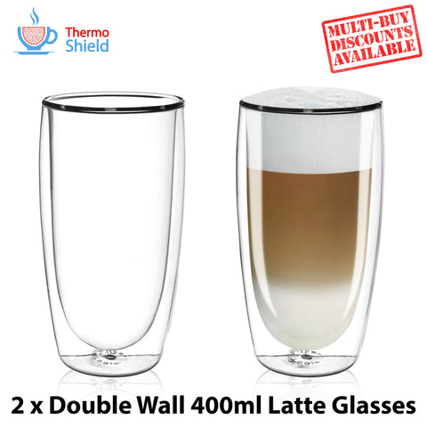 Caffe Latte Double Wall Dual Thermo Shield Insulated Glasses - Thefridgefiltershop