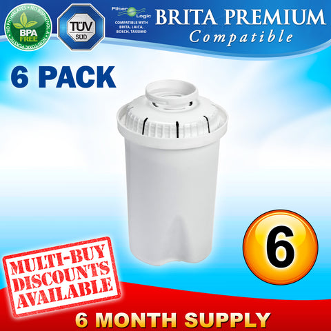 6 Pack BRITA Maxtra Plus Water Filter Jug Replacement Cartridges Refills