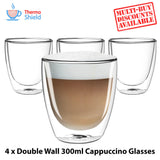 Cappuccino Double Wall Dual Thermo Shield Insulated Glasses - Thefridgefiltershop 